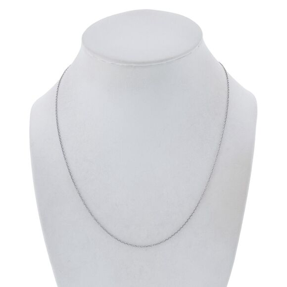 Vintage Italy KA 1772 Sterling Silver 925 1.2mm Cable Link Chain Necklace 18" - Picture 1 of 3